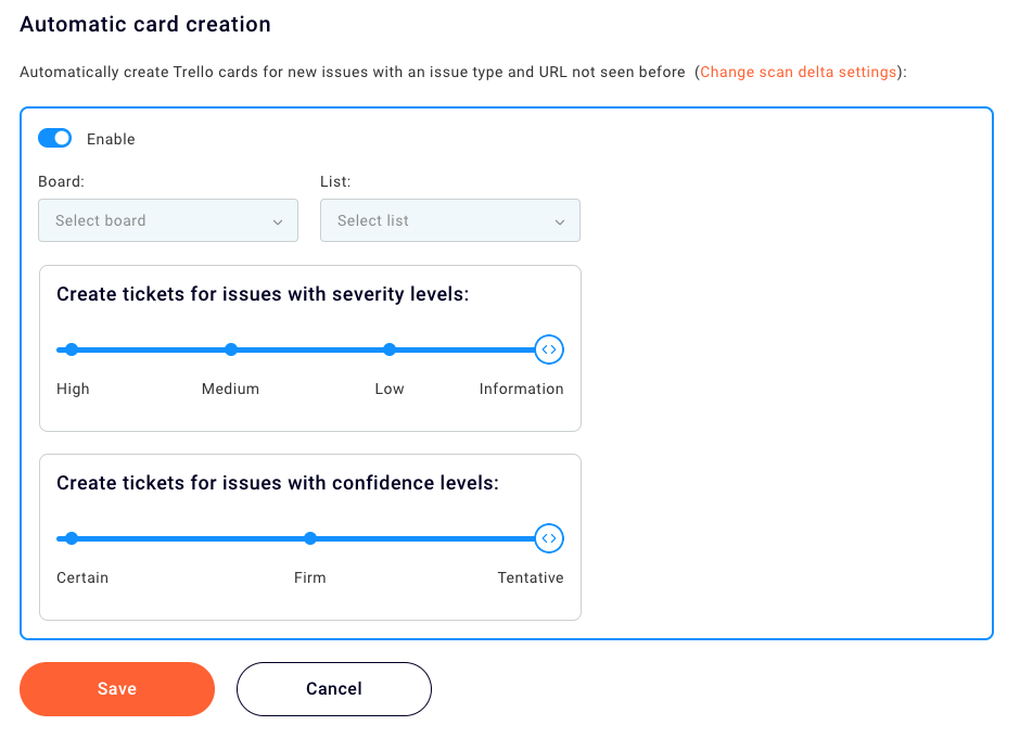 Enable automatic card creation for Trello