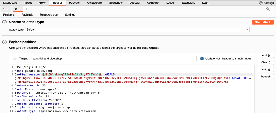 Set payload position in token